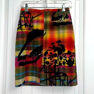 Bazar de Christian Lacroix Wool Blend Skirt, Euro Size 38.